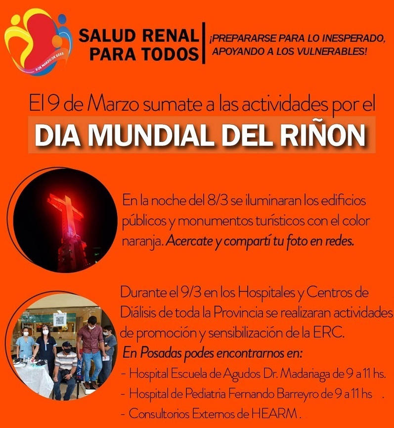 Realizarán actividades por el Día Mundial del Riñón Realizarán actividades por el Día Mundial del Riñón