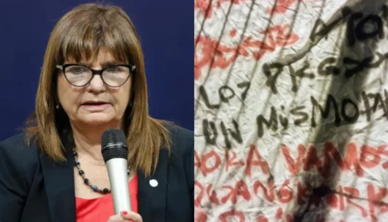 Photo of Amenaza a Patricia Bullrich: antes de su llegada a Rosario, apareció una pancarta con un violento mensaje